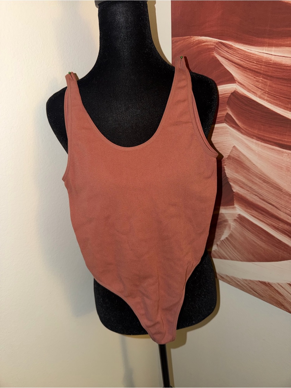 Forever 21 Scoop Neck Thong Bodysuit - Rust Brown
